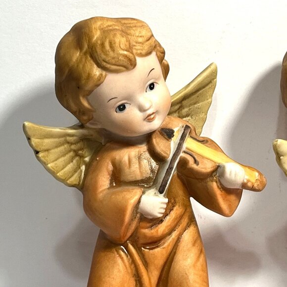 Vintage Christmas Homco Angel Figurines Playing Musical Instruments - Picture 5 of 13